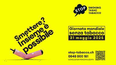 Immagine stop-tabacco "giornata mondiale senza tabacco 2025" rettangolare (sigaretta elettronica)