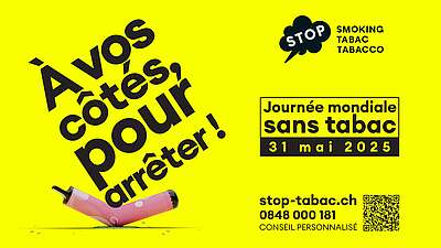 Visuel stop-tabac  "journée mondial sans tabac 2025" rectangulaire (e-cigarette) 