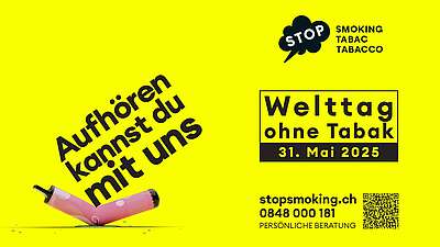 Bild stopsmoking "Welttag ohne Tabak 2025" rechteckig  (E-Zigarette)