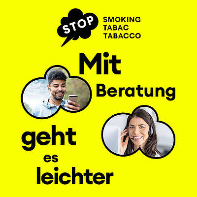 Bild stopsmoking 1080x1080px: Mit Beratung geht es leichter